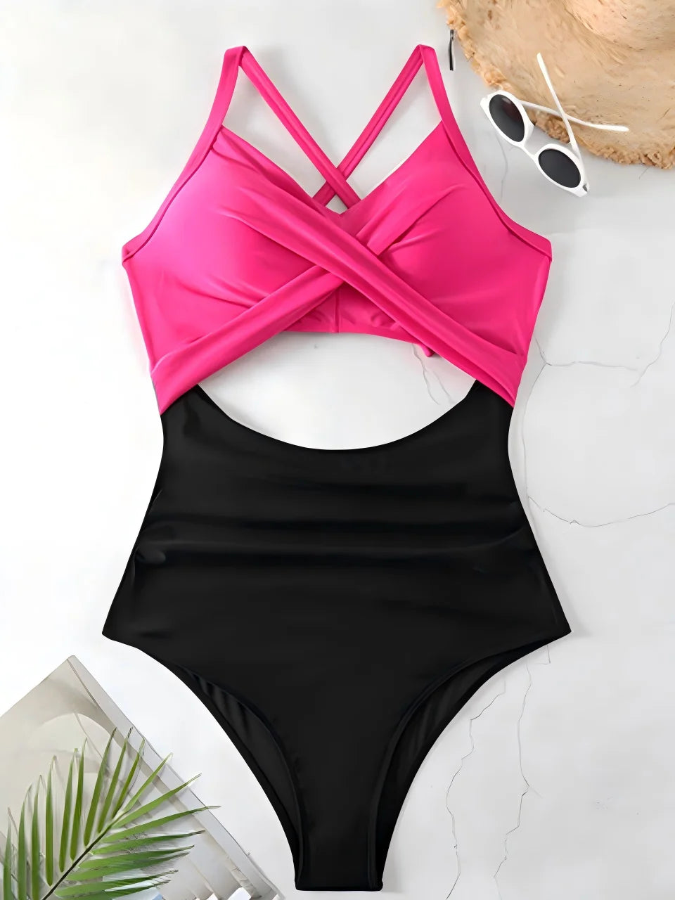 Ruched One-Piece Swimsuit for Women – Solid Color Bodysuit | Adjustable Straps | S–XXL