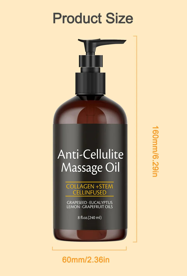 Anti-Cellulite Collagen & Stem Cell Body Massage Oil – Skin Tightening & Firming (240ml)