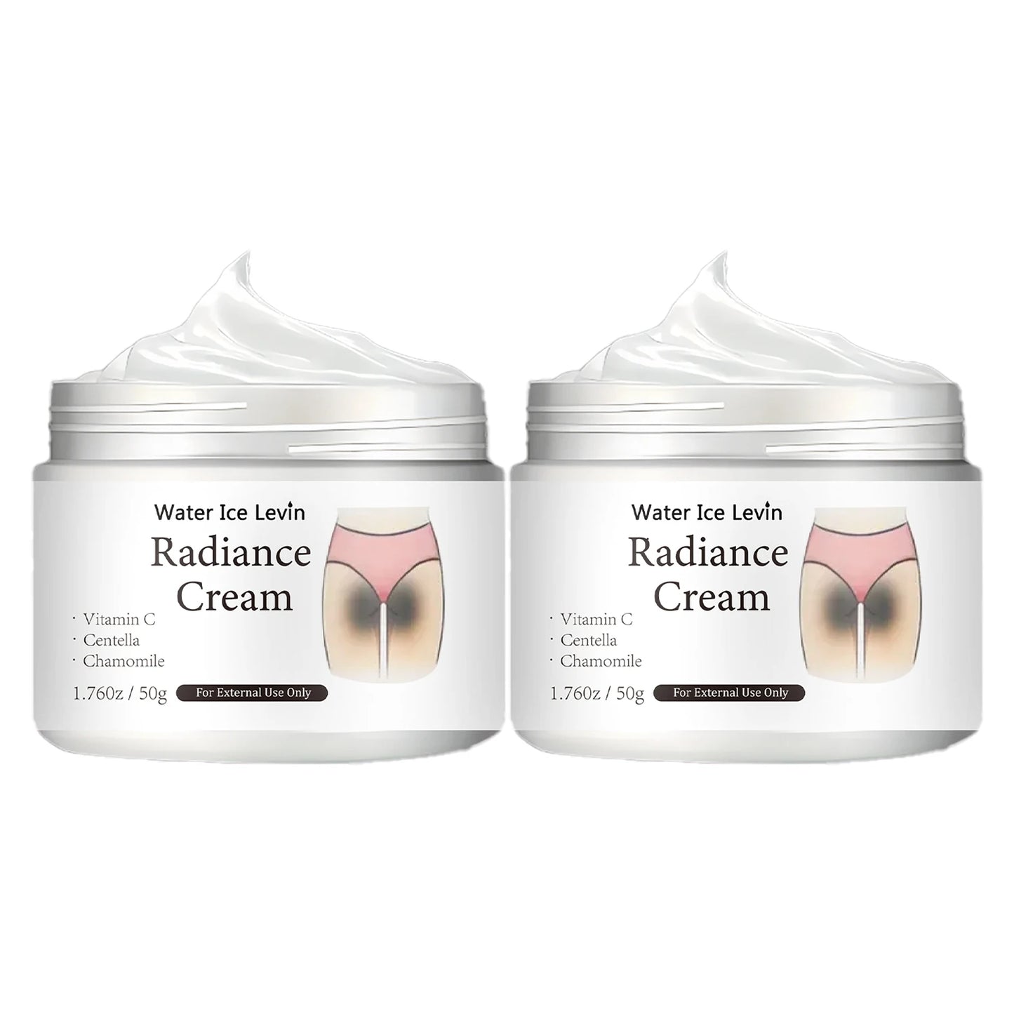 50g of Radiance Cream - Contains Vitamin C, for Private Areas, Underarms, Joints, Improves the Appearance of Melanin, and Illuminates the Skin Inside the Buttocks and Thighs