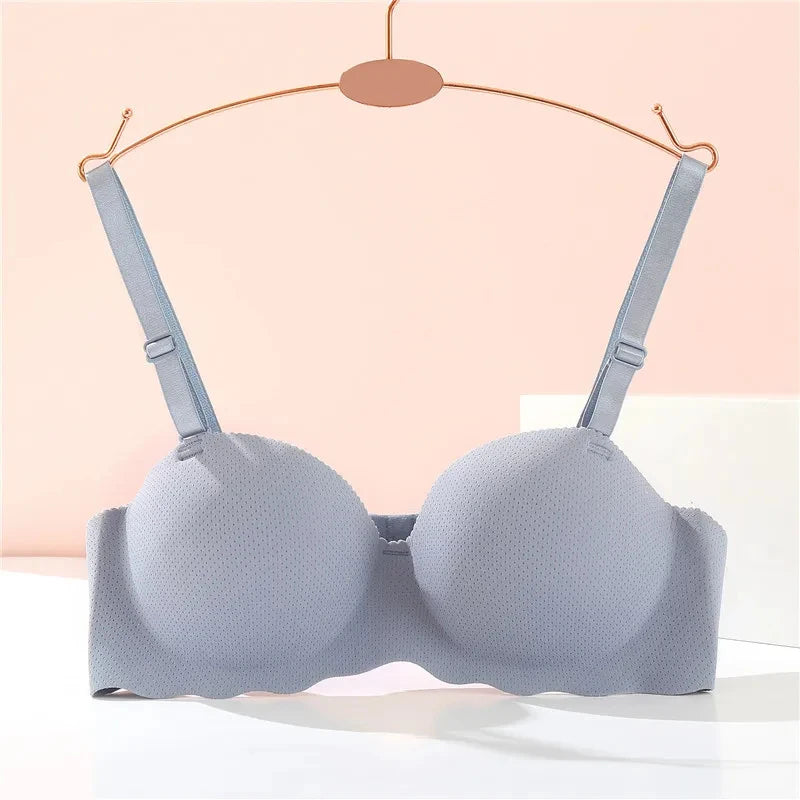 Seamless Push-Up Bralette — Wire-Free Padded Bra with Detachable Straps