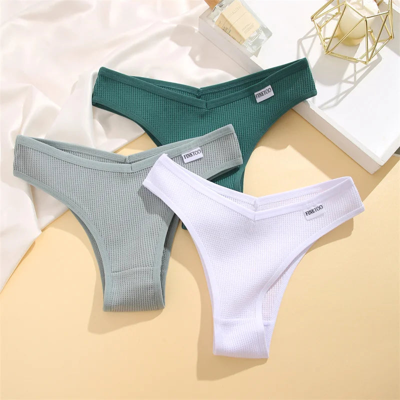 5-Pack Waffle-Knit Cotton Brazilian Panties – Soft Low-Rise Underwear for Women (S–XL, 5 Color Sets)