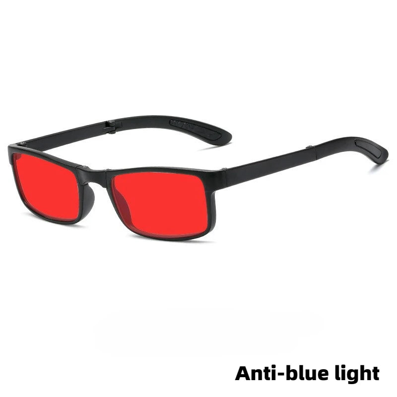 Foldable Rectangular Glasses | Orange & Red Lens Options