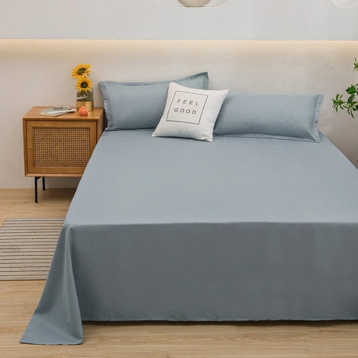 Soft Polyester Flat Bed Sheet, Solid Color Top Sheet