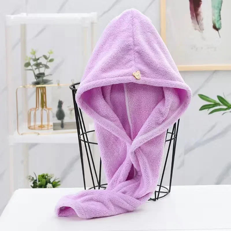 Microfiber Hair Drying Towel Wrap – Quick-Dry Turban for Women, 25x63cm (5 Colors)