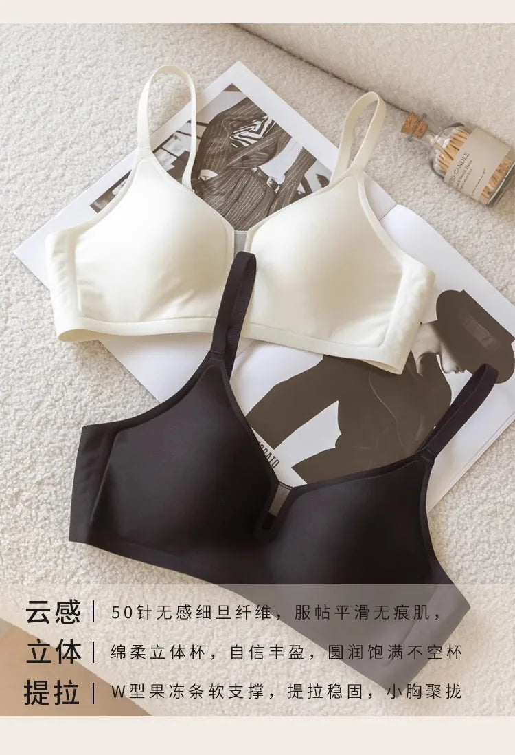 Women's Wireless Bra – Jelly Gel Support | Seamless Push-Up U-Back