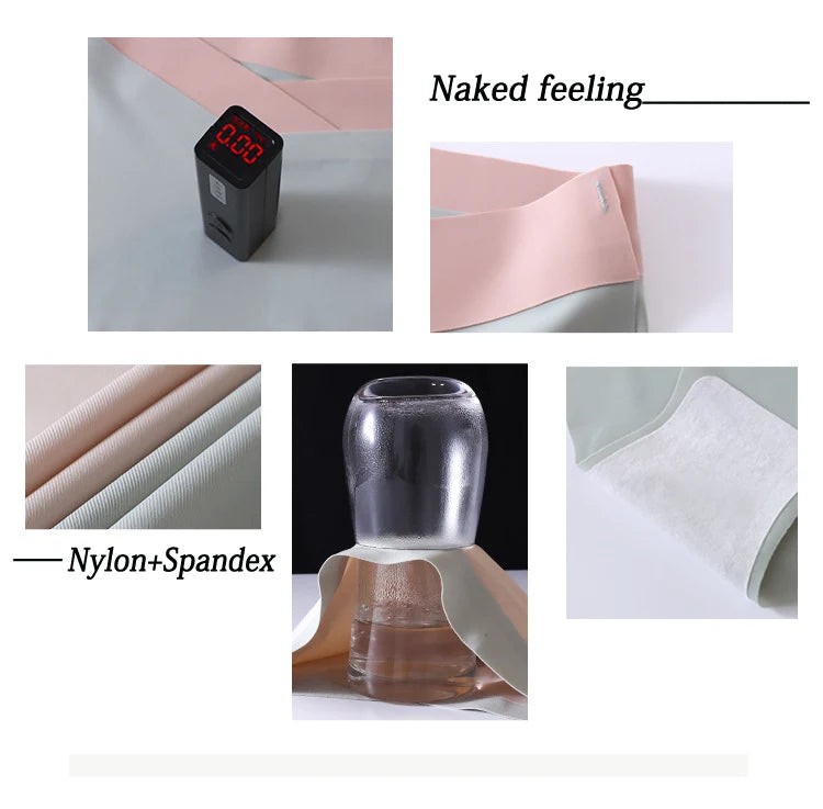 4pcs Summer Seamless Panties Ice Silk Female Pregnanc Underwear Women Low-Waist Briefs Large Size Maternity Panty Sexy Lingerie