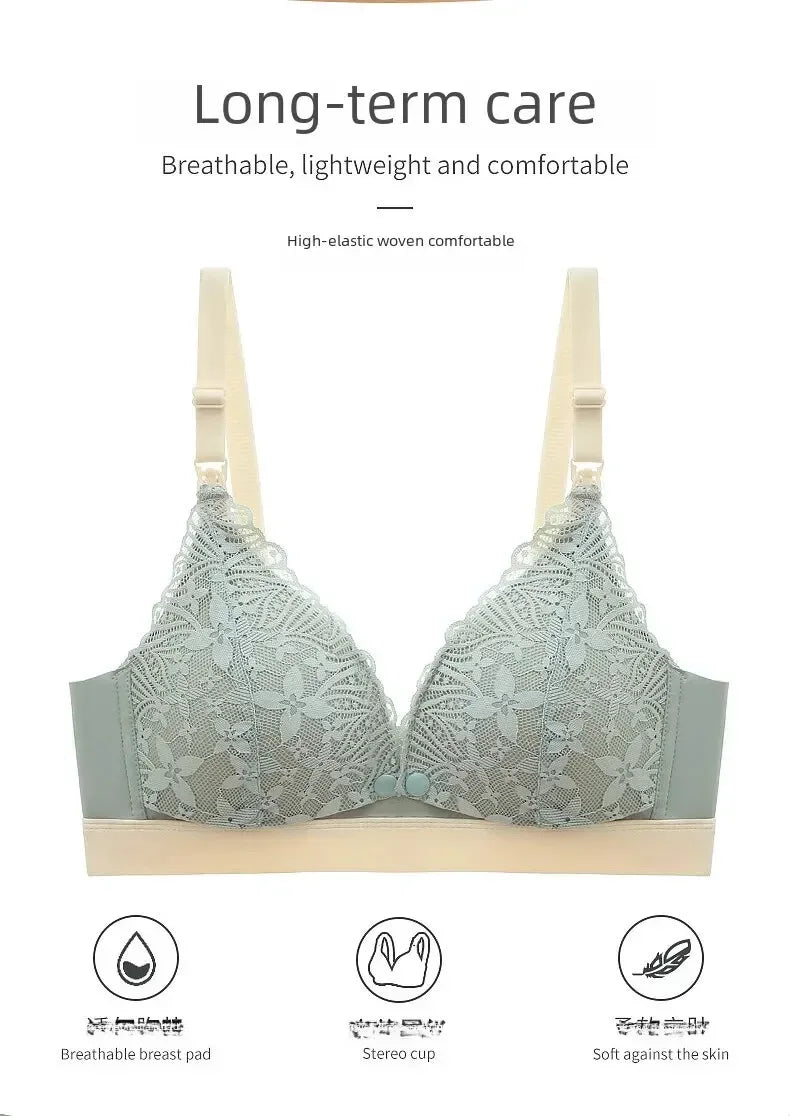 Wire-free Thin Breastfeeding Bra Comfortable Gathered Pregnancy Postpartum Breastfeeding Front Opening Pregnant Women Chest Wrap