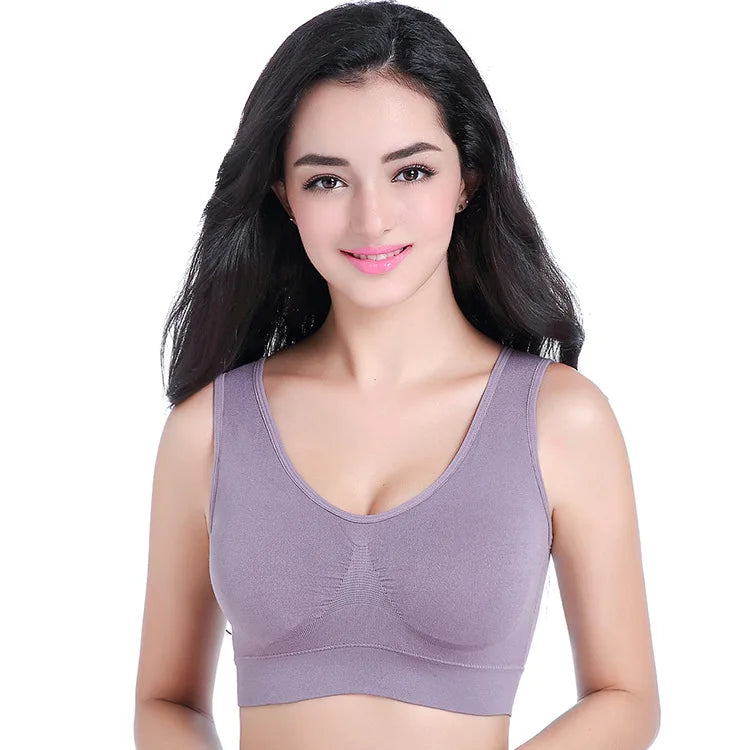 Women's Wireless Padded Sports Bra – Breathable Fitness Running Vest | Push-Up Bralette