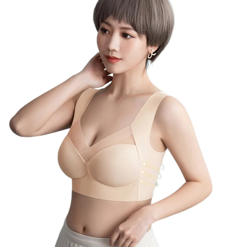 Women's Breathable Mesh Sports Bra – Push-Up Padded Vest | Inner Support Gym Bra