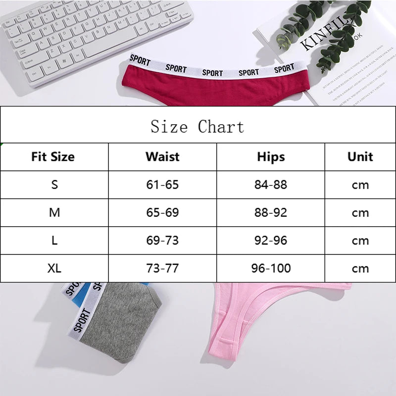 Women's Cotton Thong Underwear – 14-Pack Low-Rise Breathable Panties with Sport Waistband (S-XL)