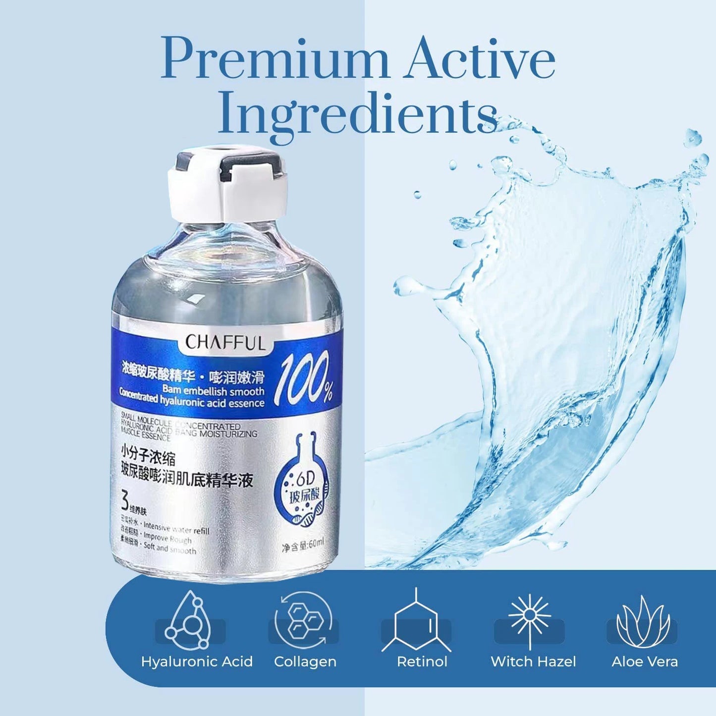 Hyaluronic Acid Deep Moisture Facial Serum – Intense Hydration & Plumping Essence (2x60ml)