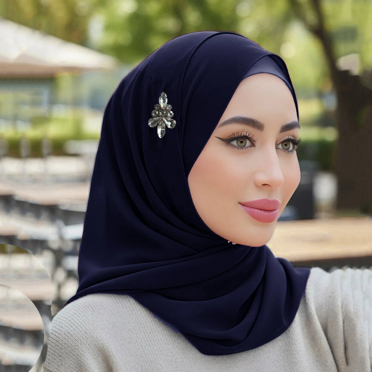 Fashion Rhinestone Chiffon Scarf Lady Muslim Hijab Luxury Crystal Scarf Plain Shawl Women Long Scarf Head Wraps