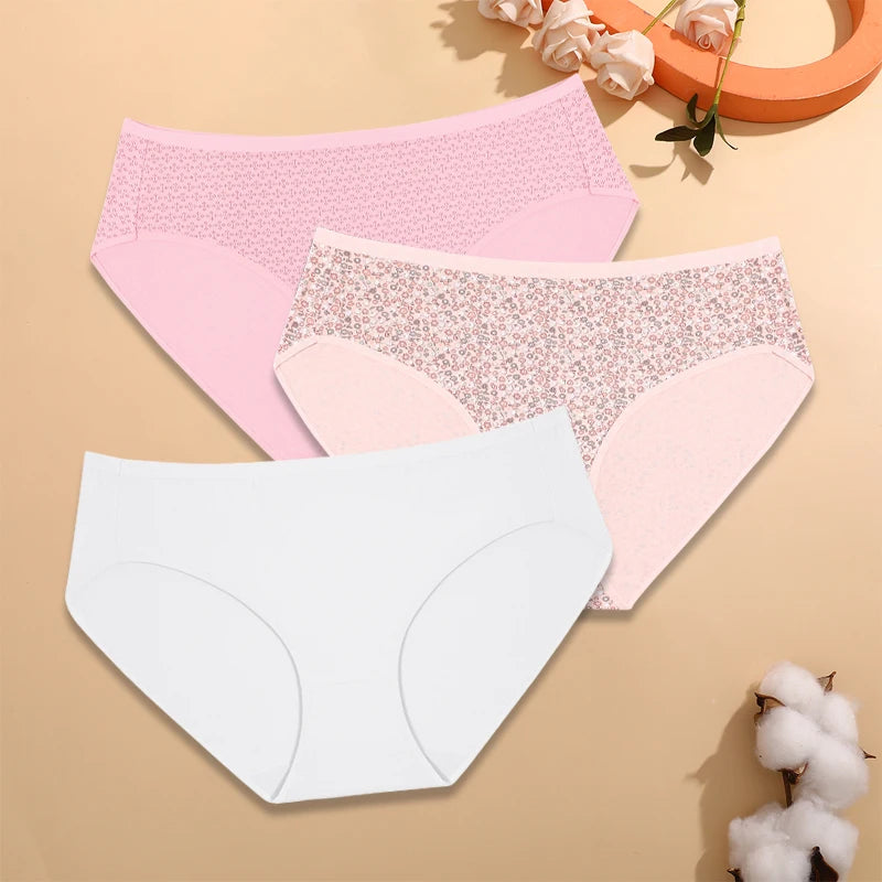 3-Pack Cotton High Waist Briefs — Plus Size XL–4XL Breathable Panties
