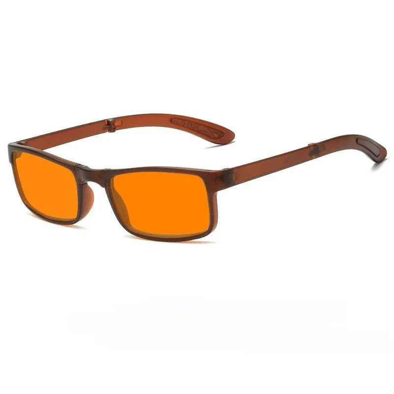 Foldable Rectangular Glasses | Orange & Red Lens Options