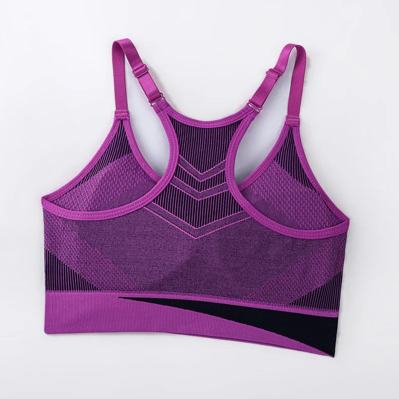 Women's Double Layer Seamless Sports Bra – Sweat-Absorbing Shockproof Padded | Gym Yoga Running