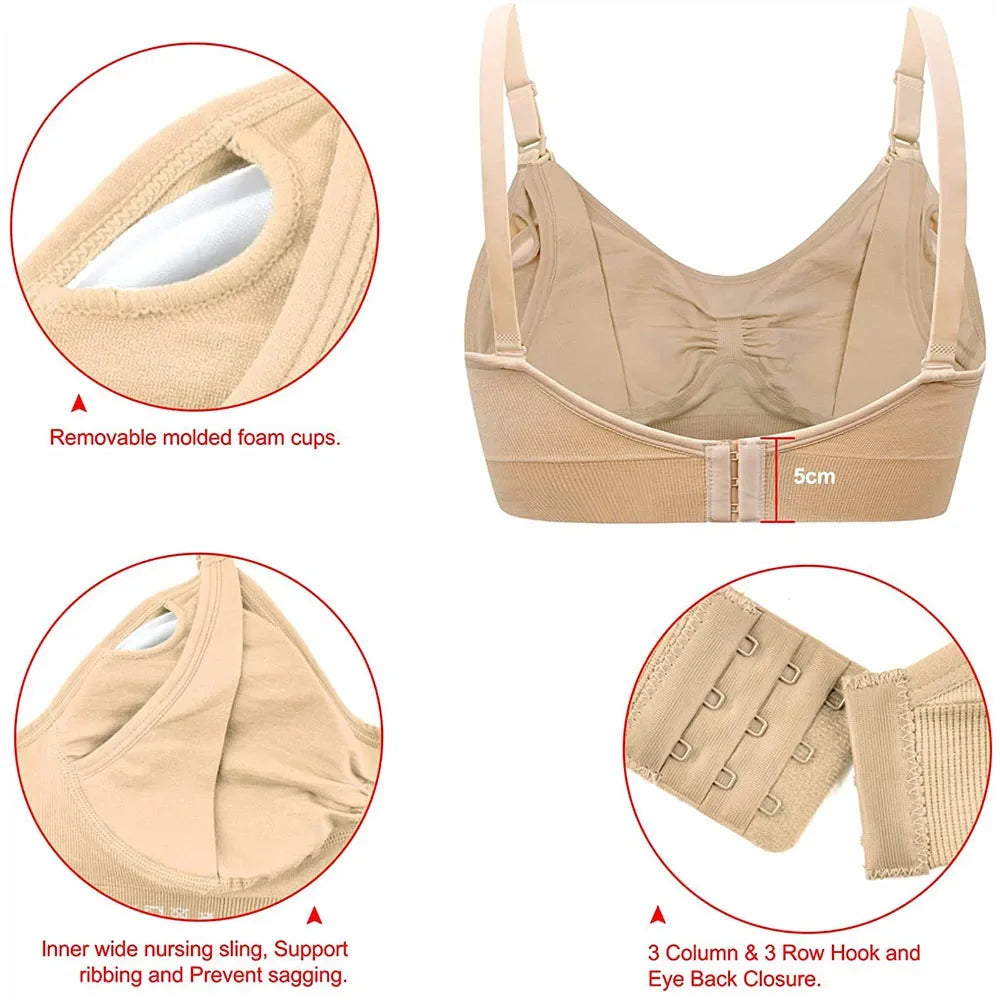 Maternity Nursing Bra – Wire-Free, Breathable, Convertible Straps for Breastfeeding Moms