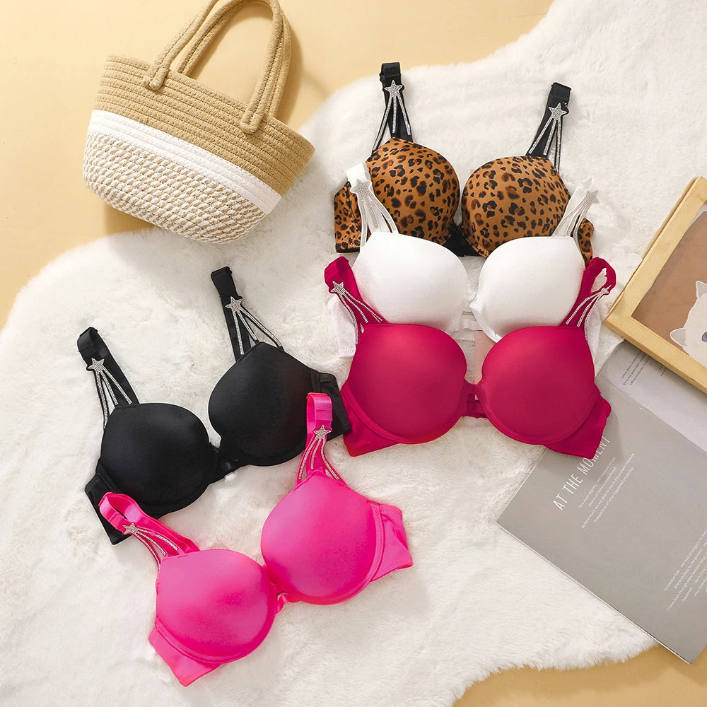 Women's Demi Padded Lace Push-Up Bra – 3/4 Cup Seamless Underwire Lingerie