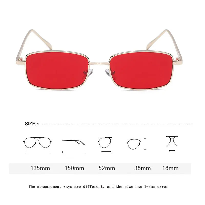 Slim Metal-Frame Sunglasses | Color Lens Options