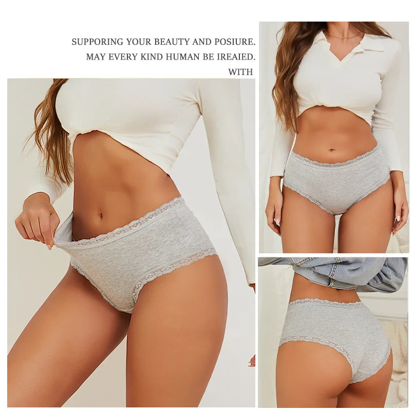 3-Pack Seamless Cotton Brief Panties – Breathable Low-Rise Underwear for Women (S–2XL, 8 Color Sets)