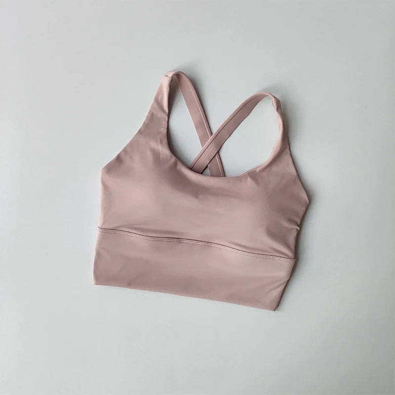 Fixed Pad Sports Bra Underwear High-strength Professional Shockproof  Running Bra Gym Push Up Lingerie Yoga Fitness Bra