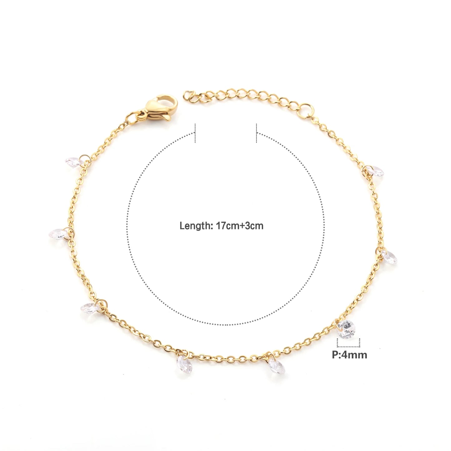 Evil Eye Bracelet – 18K Gold-Plated Stainless Steel Boho Charm Bracelet for Women