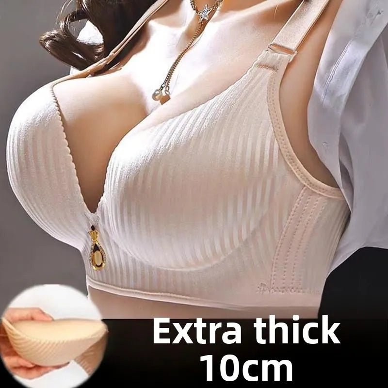Women's 10CM Extreme Push Up Bra | Side Smoothing Wireless Lift for AA/A/B Cup | Seamless Breathable Bra for Small Flat Chest (32–38 / 70–85)