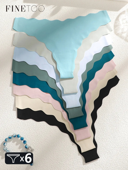 6-Pack Seamless Ruffled Thongs — Ultra-Soft Low-Rise G-String Panties