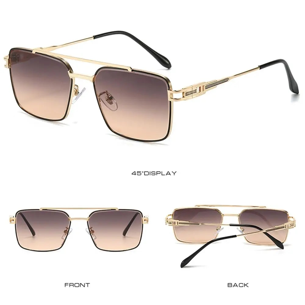 Double-Bridge Rectangle Sunglasses | Gradient Lens Options