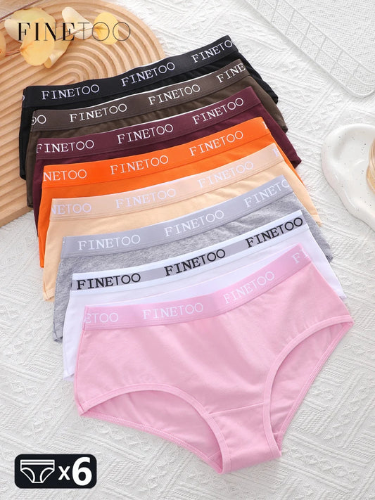 6-Pack Cotton Logo Waistband Bikini Briefs — Low-Rise Breathable Sport Panties