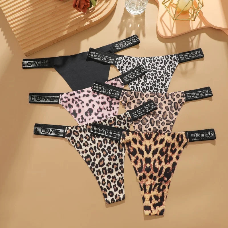 Rhinestone Letter Diamond G-String Thong – Shiny Low-Rise Sexy Underwear for Women (S–XL, 14 Styles)