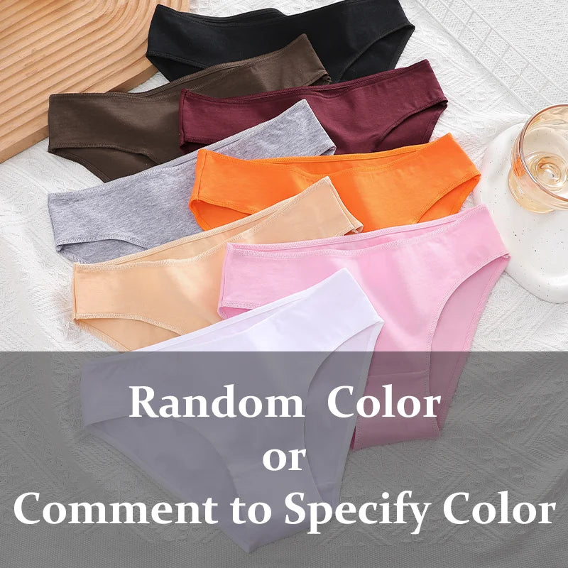 3-Pack Cotton Low-Rise Briefs – Breathable Lace-Trim Underwear for Women (S–XL, 20 Color Sets)