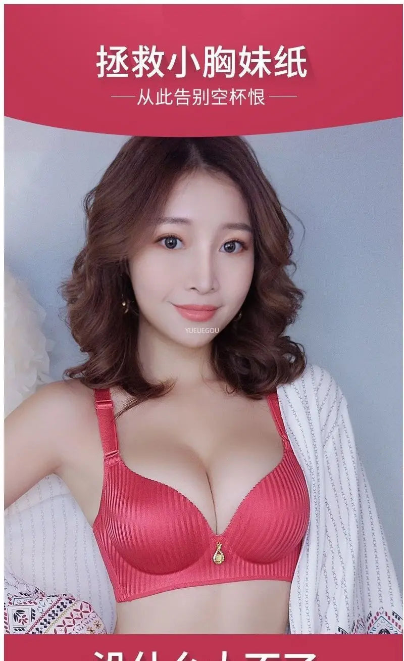 Women's 10CM Extreme Push Up Bra | Side Smoothing Wireless Lift for AA/A/B Cup | Seamless Breathable Bra for Small Flat Chest (32–38 / 70–85)