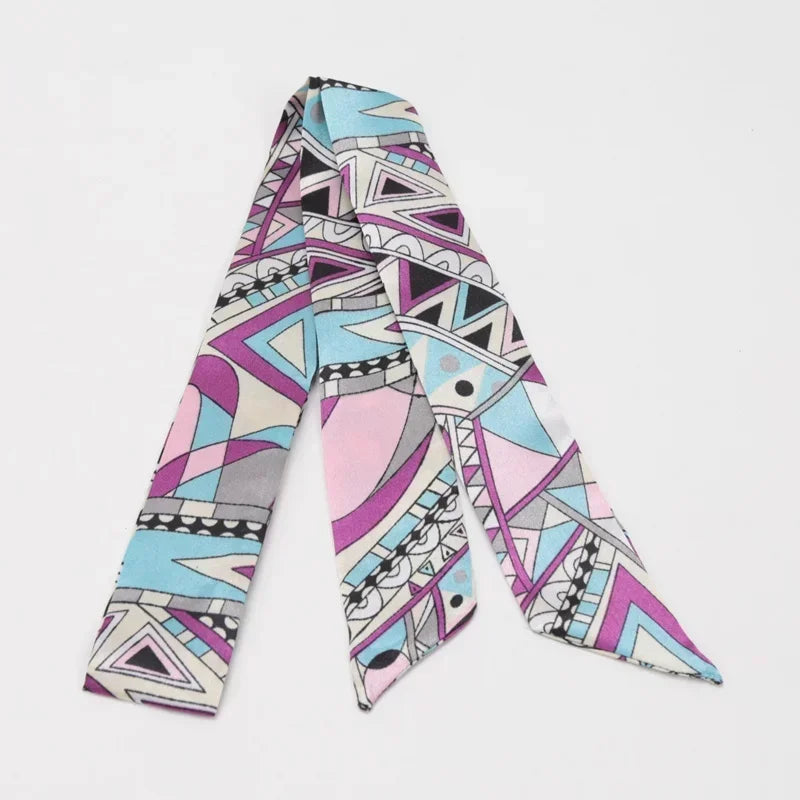 Skinny Scarf Hair Small Women Simple Style Handle Ribbon Fashion Printing Hairband Headscarf Beautiful Scarves Bags for Women