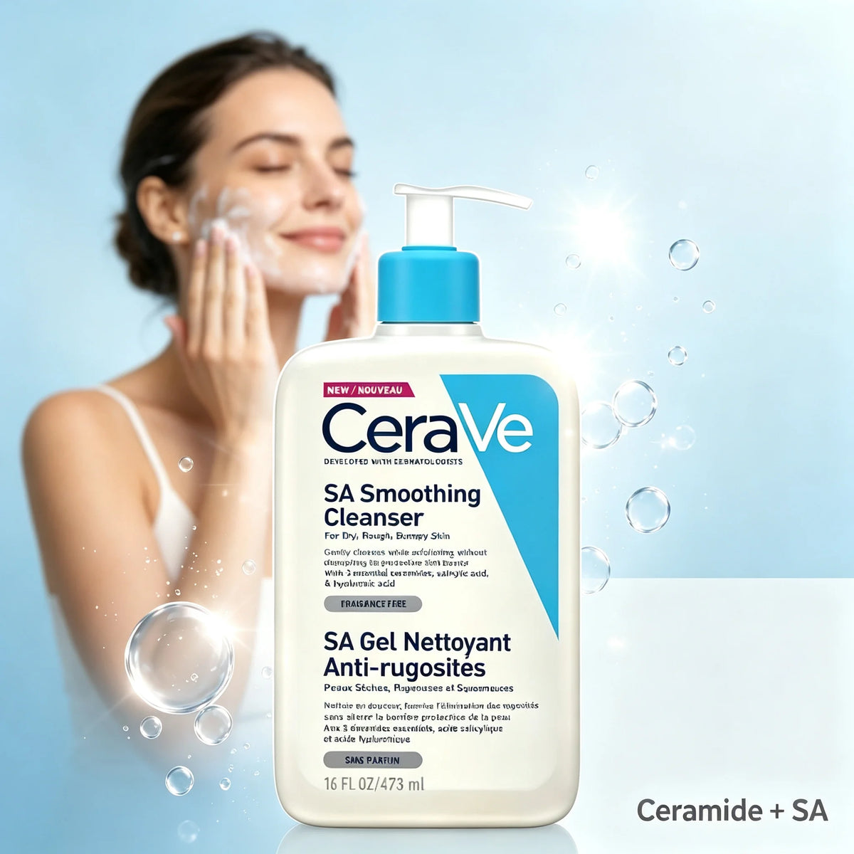 CeraVe SA Smoothing Cleanser for Face & Body – 473ml