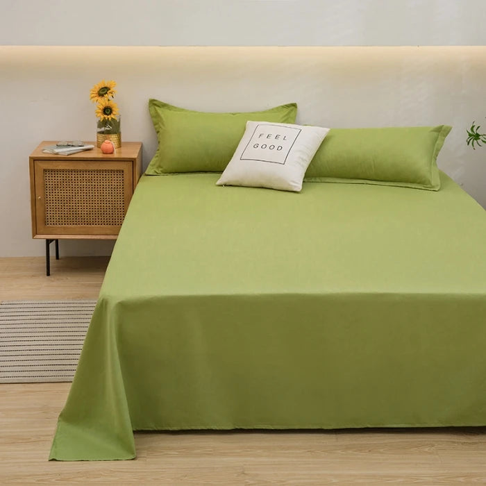 Soft Polyester Flat Bed Sheet, Solid Color Top Sheet