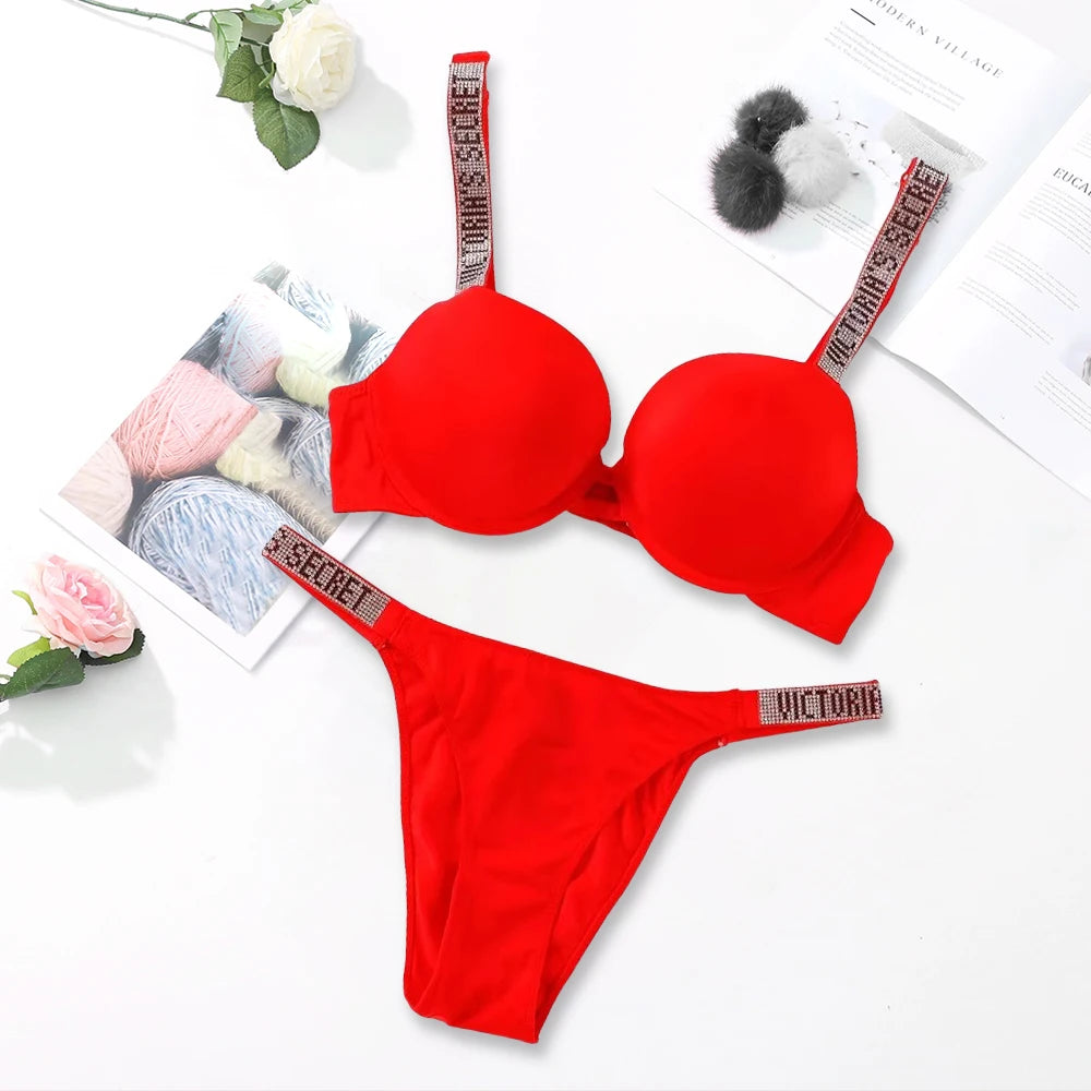 Women's Classic Push-Up Bra & Panty Set – Breathable Soft Lingerie