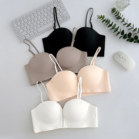 Women's Strapless Push-Up Bra – Wire-Free Front Closure Bra (32–38 / 70–85 AB)
