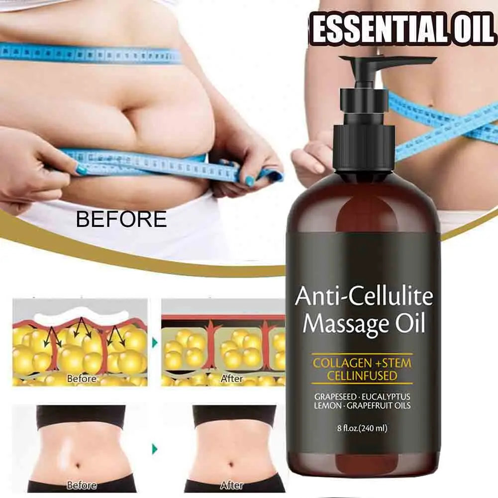 Anti-Cellulite Collagen & Stem Cell Body Massage Oil – Skin Tightening & Firming (240ml)