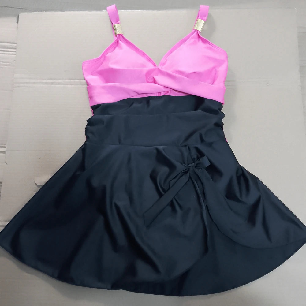 Tummy Control Ruched Swimdress — One-Piece Cross-Front | Women's Swimwear