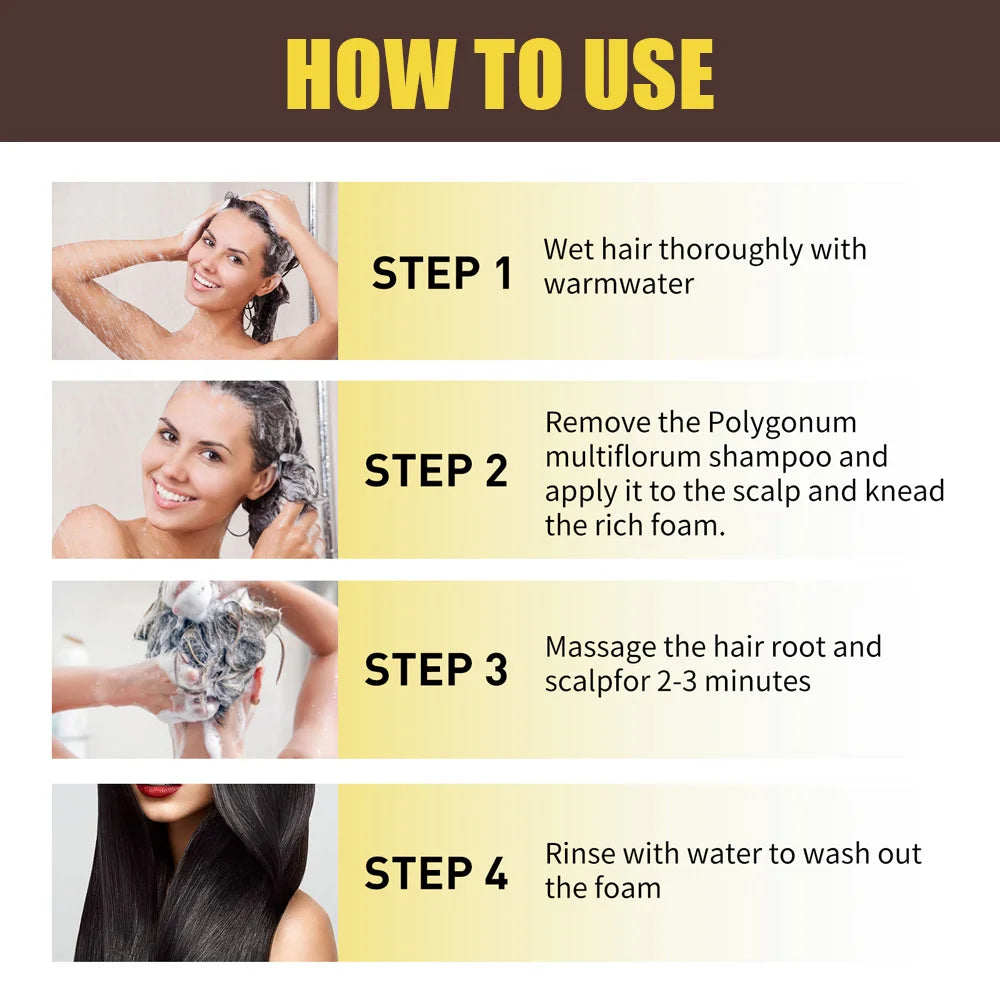 3-in-1 Dark Brown Hair Dye Shampoo – Herbal Gray Coverage, Color & Condition in 15 Minutes | 100ml/200ml