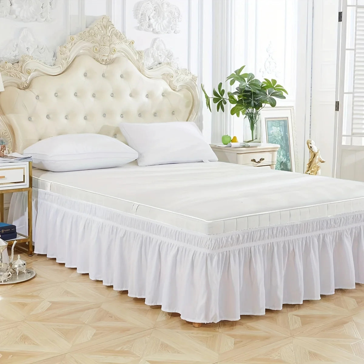 Adjustable Ruffled Bed Skirt, Soft Polyester, Multiple Sizes