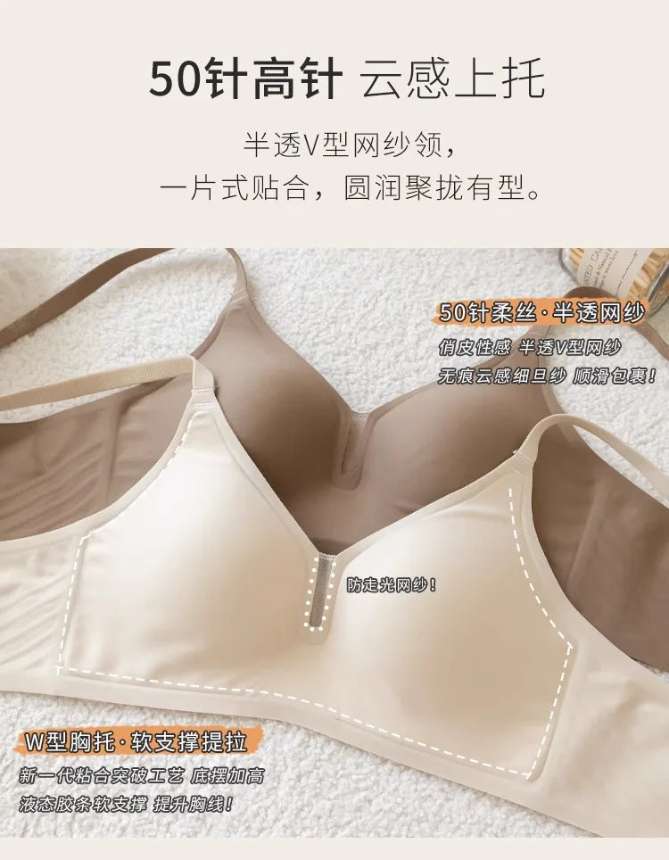 Women's Wireless Bra – Jelly Gel Support | Seamless Push-Up U-Back