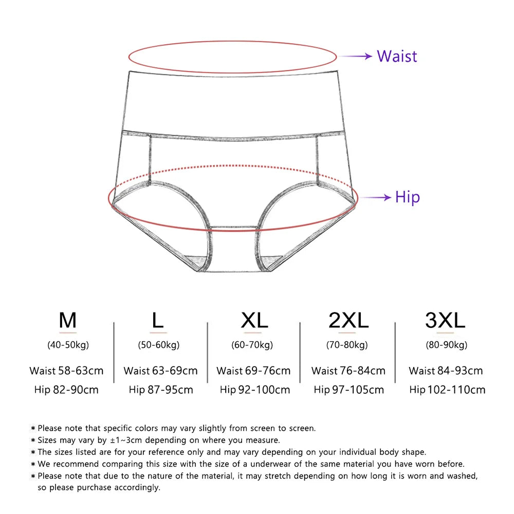 Women's 5-Pack High Waist Cotton Underwear – Tummy Control, Butt Lift & Graphene Antibacterial Briefs | Sizes M-XXXL