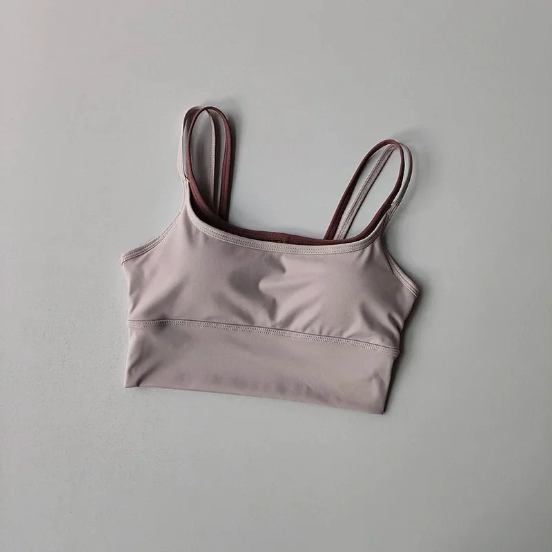 Women's Shockproof Gathering Sports Bra – Quick-Dry Suspender Vest | Yoga Fitness Running