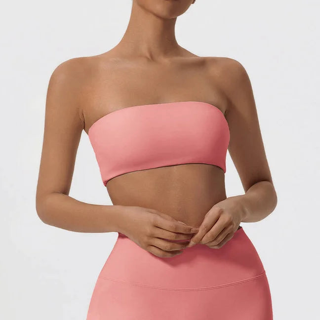Strapless Sports Bra – Quick-Dry Tube Top Chest Wrap for Yoga, Gym & Fitness
