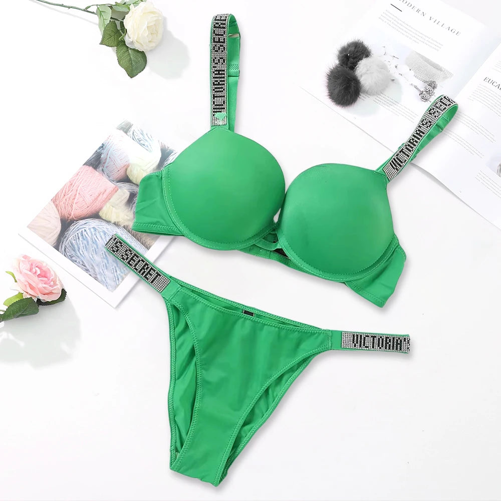 Women's Classic Push-Up Bra & Panty Set – Breathable Soft Lingerie