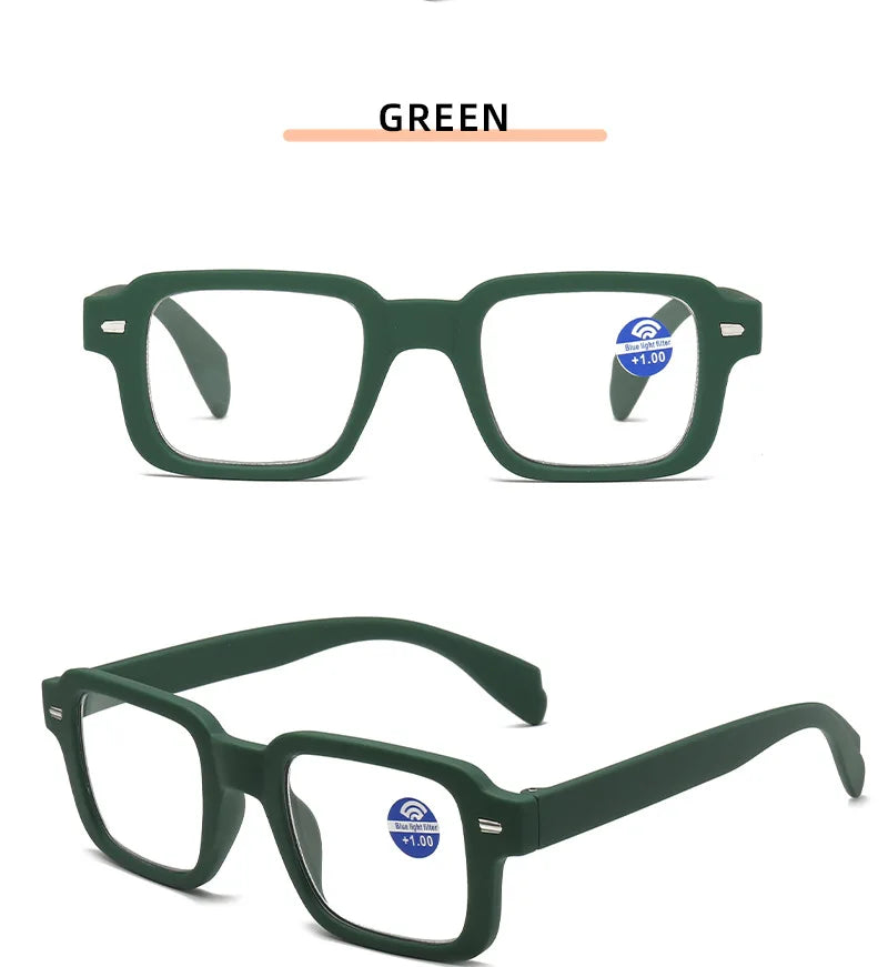 Unisex Rectangle Reading Glasses | 3 Colors, +1.00 to +4.00