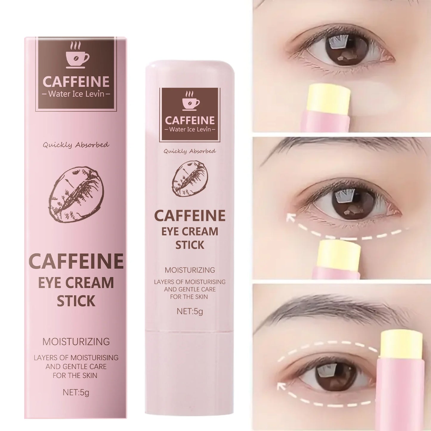 Caffeine & Cocoa Butter Eye Cream Stick – Dark Circles, Eye Bags & Fine Line Relief | Brightening Eye Care | 5g