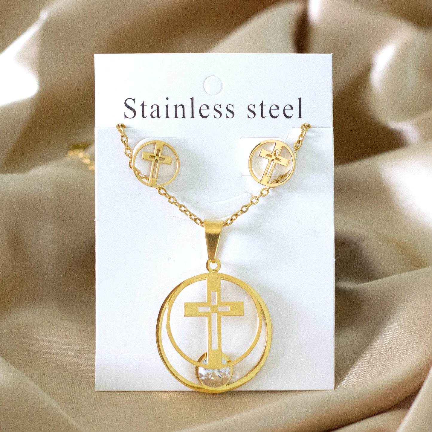 Tree of Life Jewelry Set – Stainless Steel Necklace & Earrings for Women