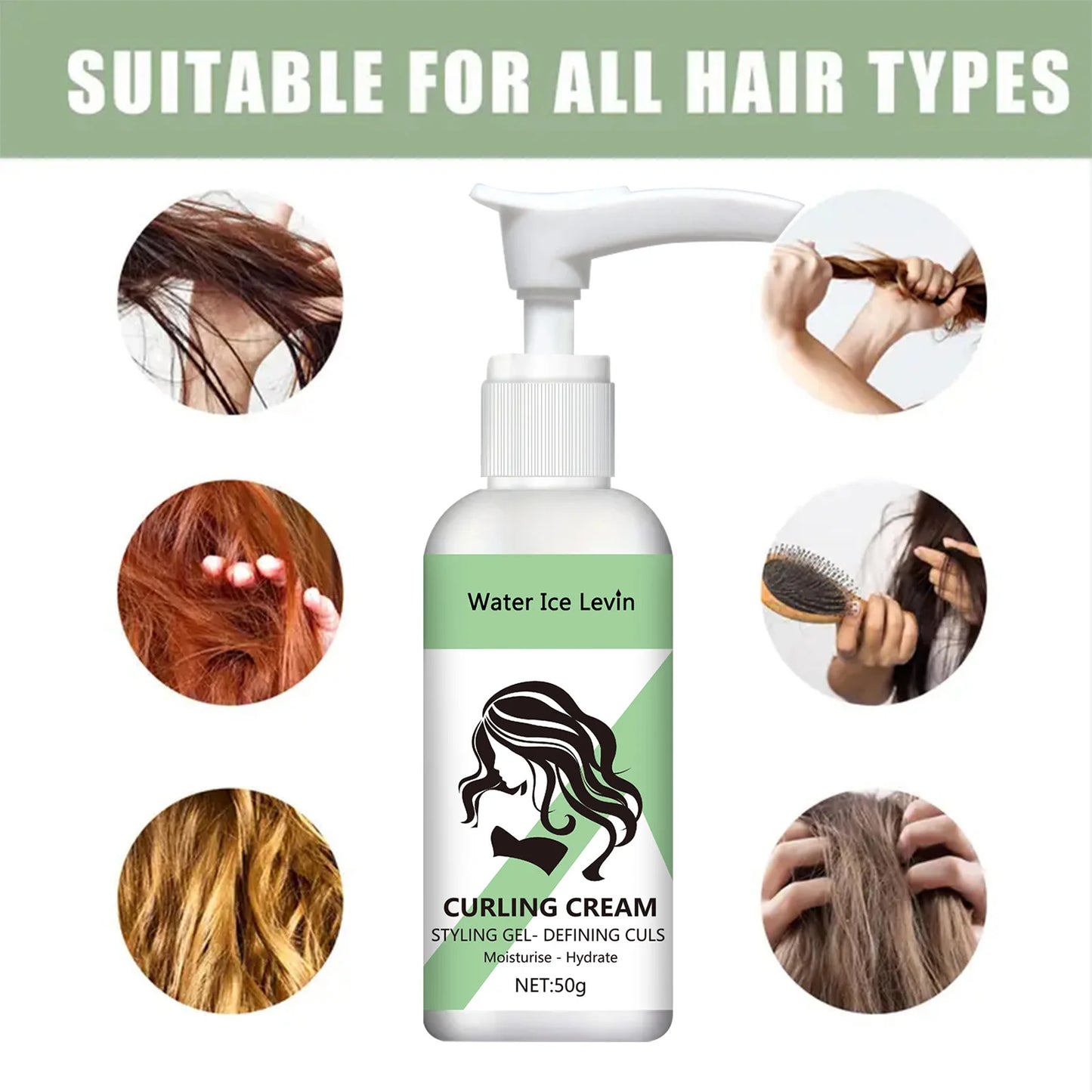 Curly Hair Cream Moisturizing Curly Hair Elasticity Styling Curly Hair Elasticity Conditioner Neutral Suitable for All Hair Types